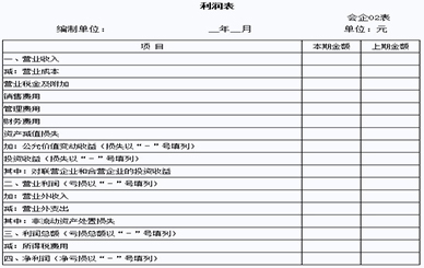 利润表